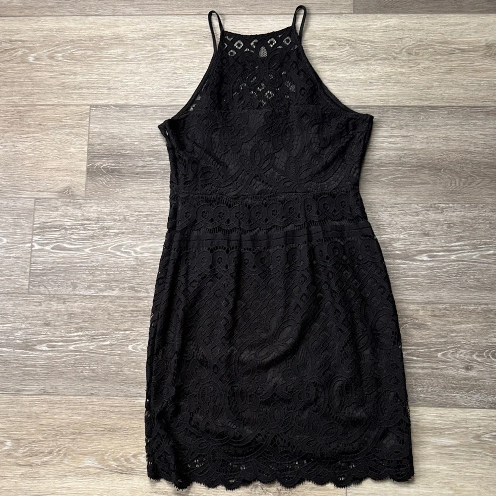 Express Black Lace Halter Mini Dress NWOT